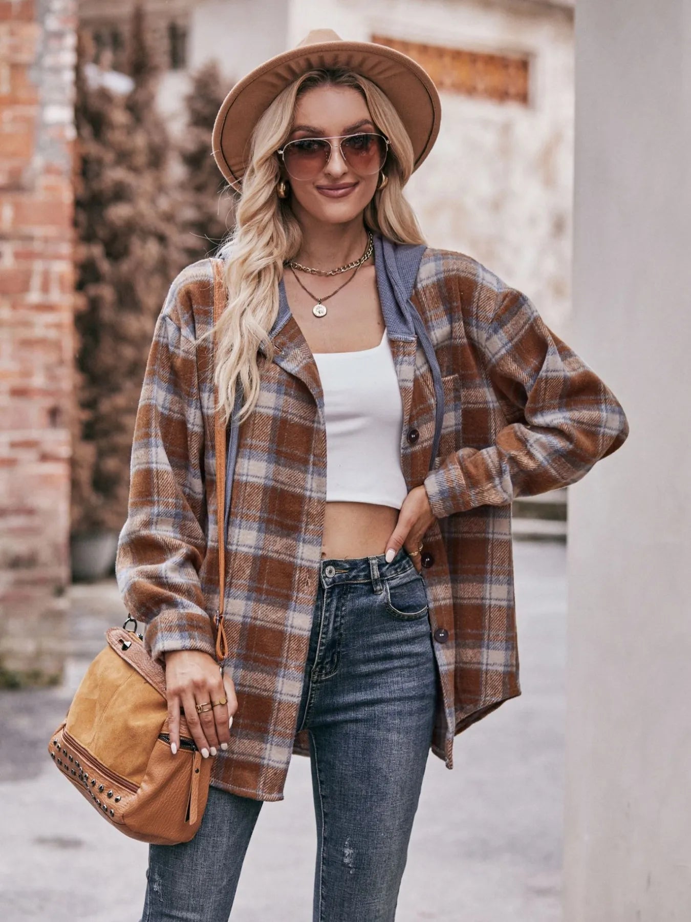 Mandy Oversized Plaid Button-Up Shacket – Lightweight Casual Layer