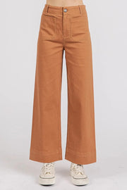 Mittoshop CINNAMON / S Mittoshop Twill Patch Pocket High Rise Wide Leg Pants