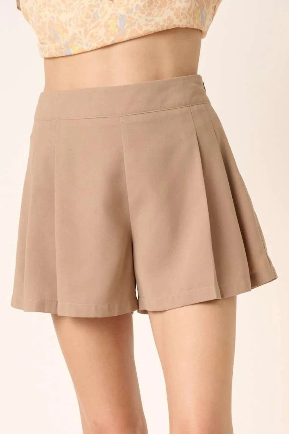 Mittoshop Mittoshop Side Invisible Zipper Pleated Shorts