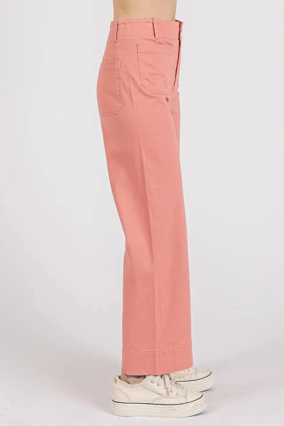 Mittoshop Mittoshop Twill Patch Pocket High Rise Wide Leg Pants