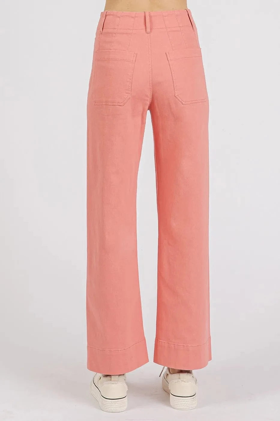 Mittoshop Mittoshop Twill Patch Pocket High Rise Wide Leg Pants