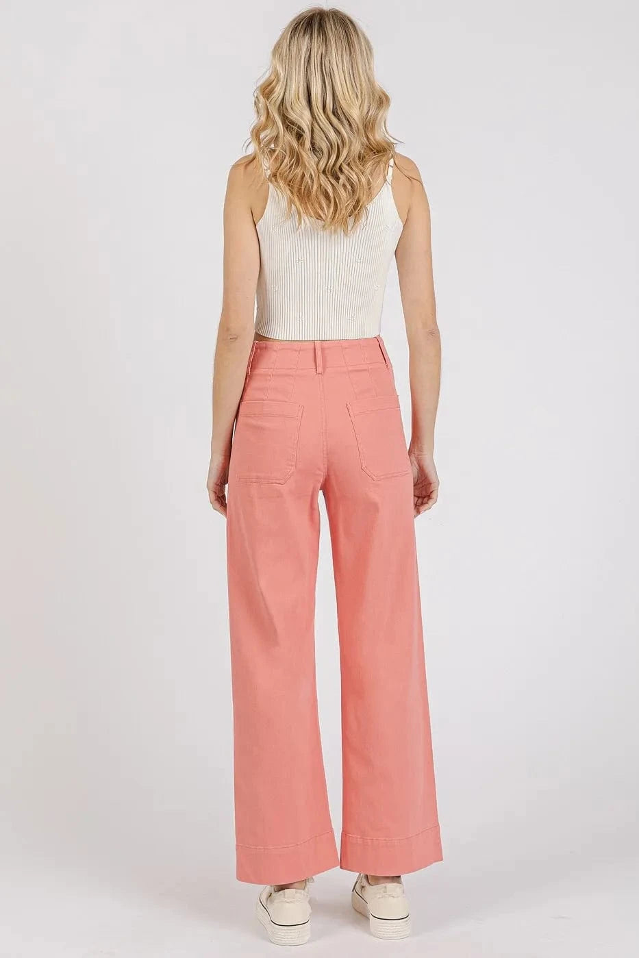 Mittoshop Mittoshop Twill Patch Pocket High Rise Wide Leg Pants