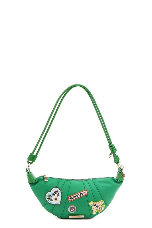 Nicole Lee USA Bags Green / One Size Nicole Lee USA Color Patch Croissant Bag