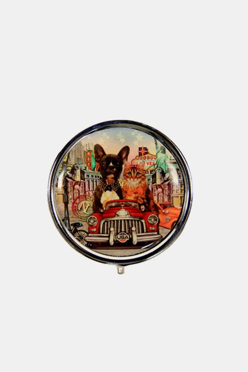 Nicole Lee USA Home Decor Accents City Drive / One Size Nicole Lee USA Print Metallic Circular Large Pill Case