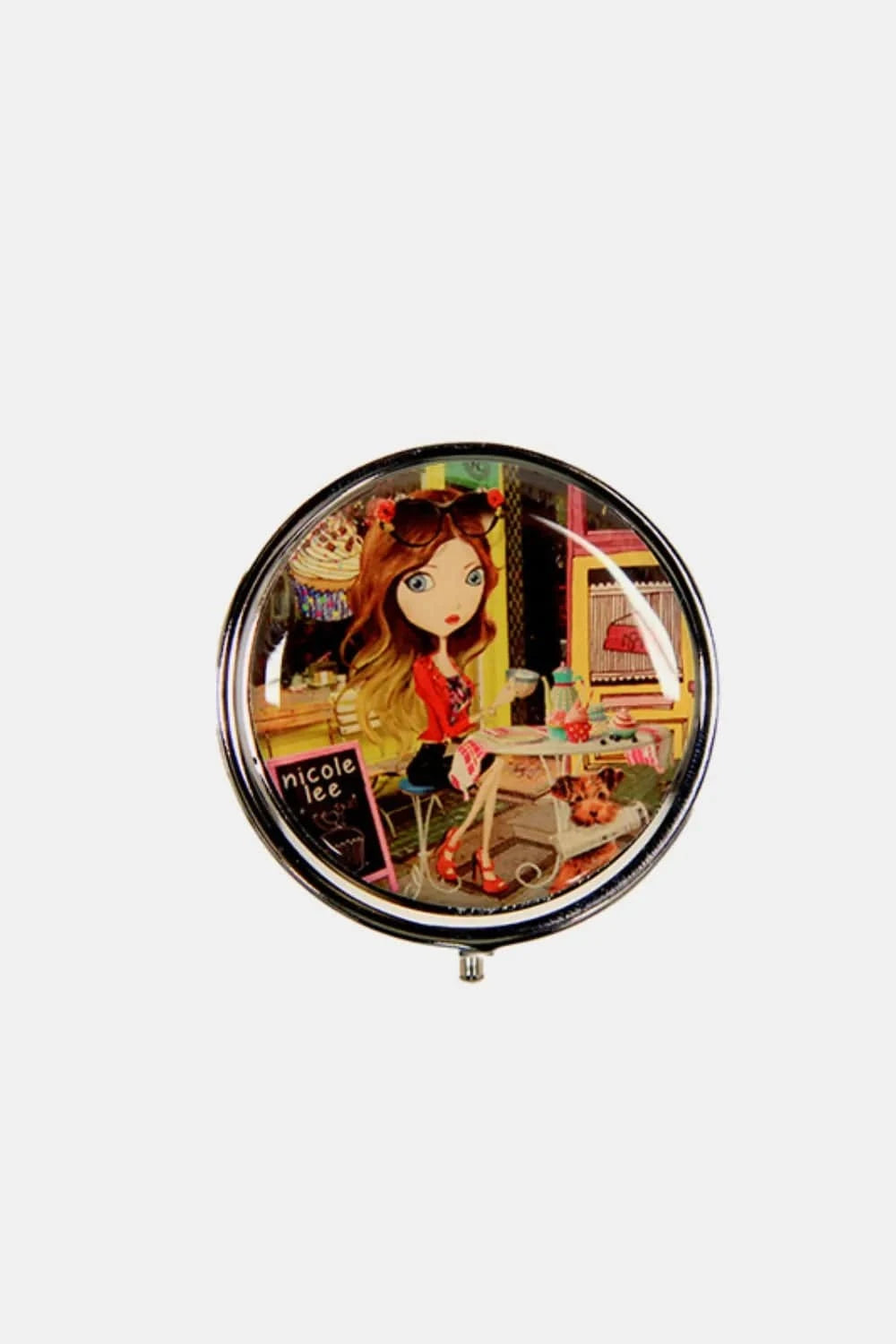 Nicole Lee USA Home Decor Accents Cupcake Girl / One Size Nicole Lee USA Print Metallic Circular Large Pill Case