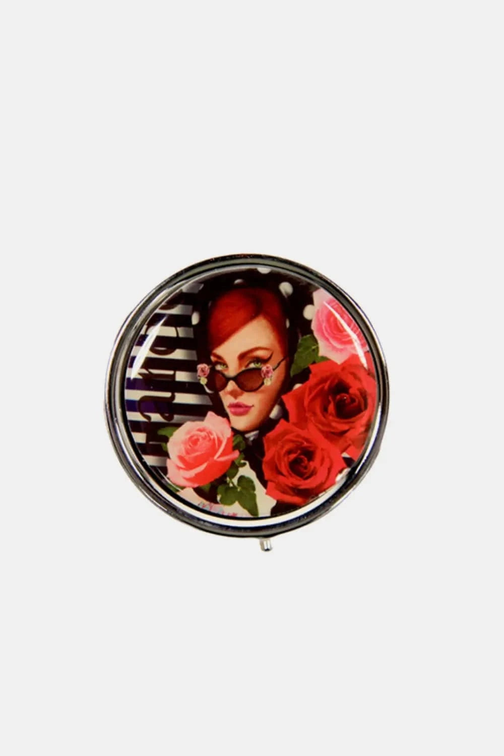 Nicole Lee USA Home Decor Accents Lady In Red / One Size Nicole Lee USA Print Metallic Circular Large Pill Case