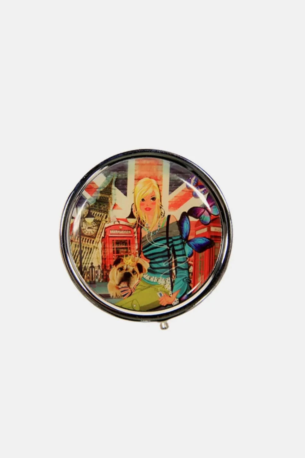 Nicole Lee USA Home Decor Accents London Girl / One Size Nicole Lee USA Print Metallic Circular Large Pill Case