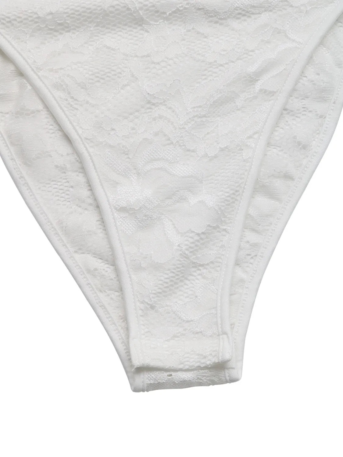 Perfee Bodysuits Lace Frill Strap Bodysuit