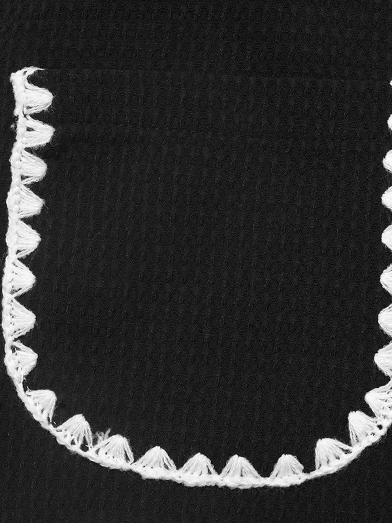 Perfee Contrast Trim Open Front Jacket