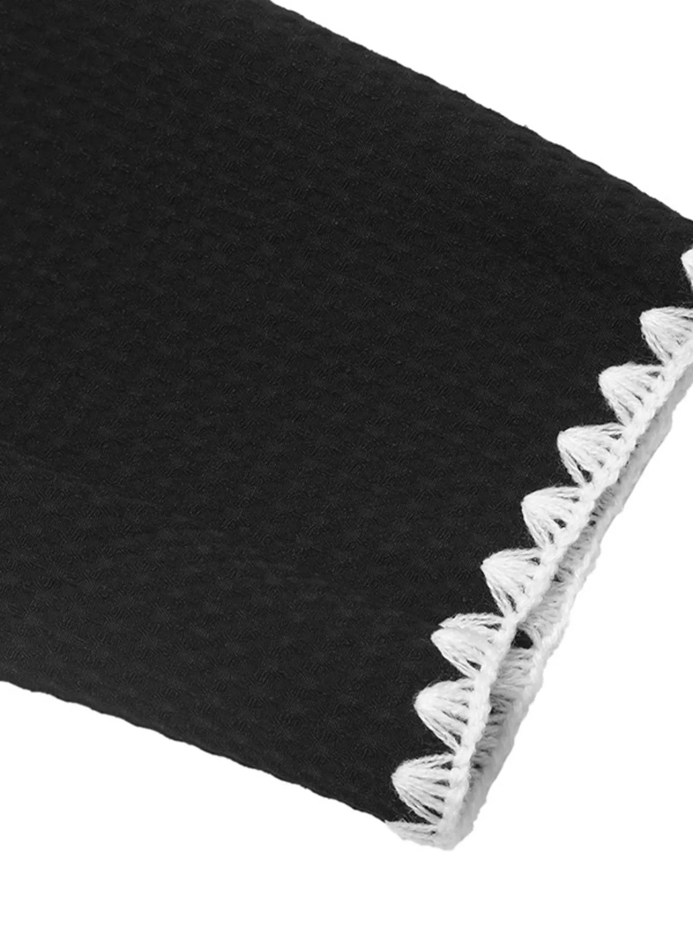 Perfee Contrast Trim Open Front Jacket