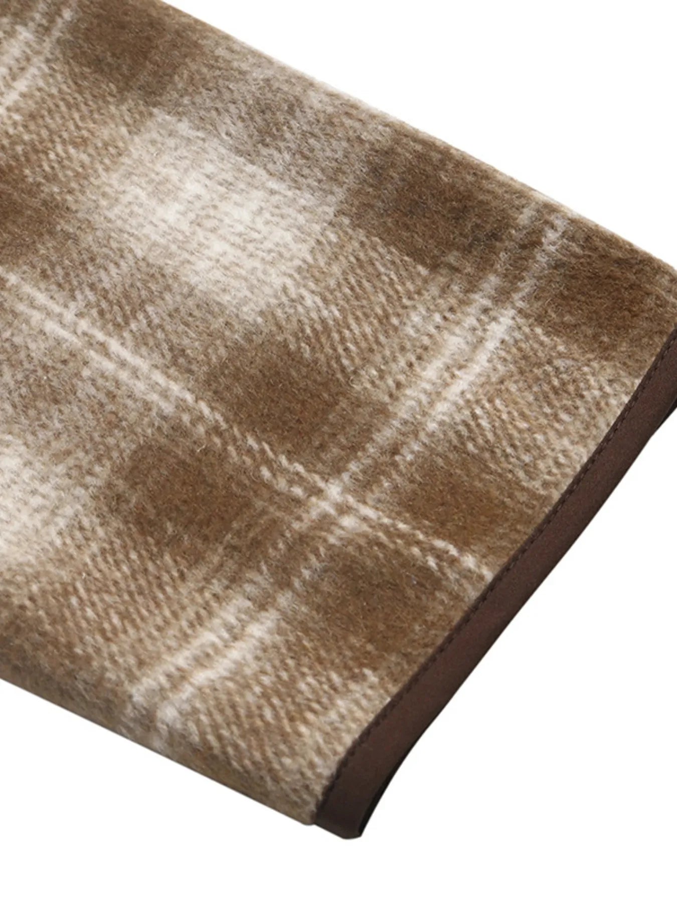 Perfee Plaid Long Sleeve Button-Up Jacket with Chest Pockets