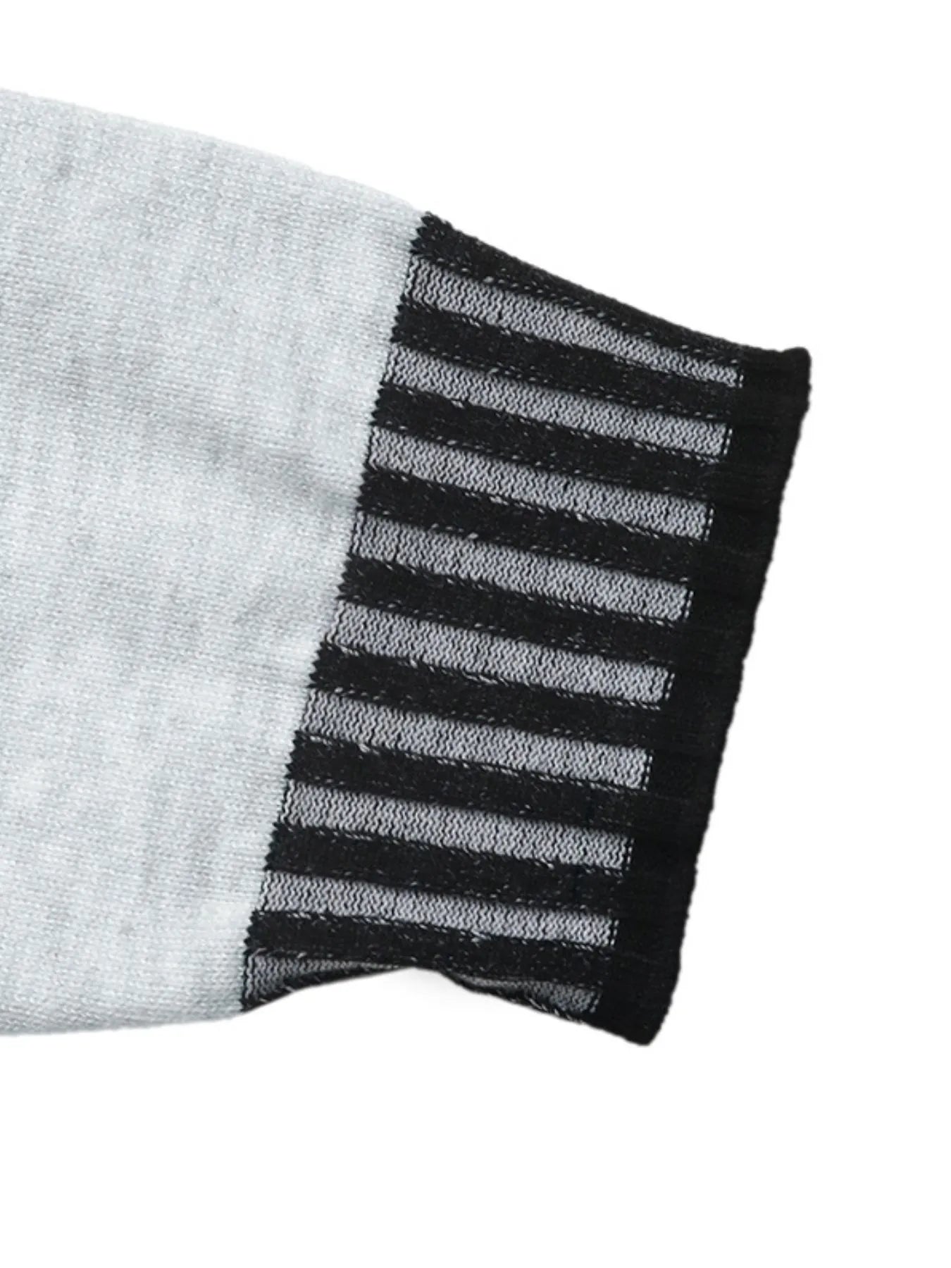 Perfee Sweater Dresses Striped Trim Tie Waist Sweater Dress