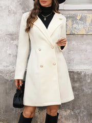 Perfee Trench Coats Cream / S Lapel Collar Long Sleeve Longline Coat