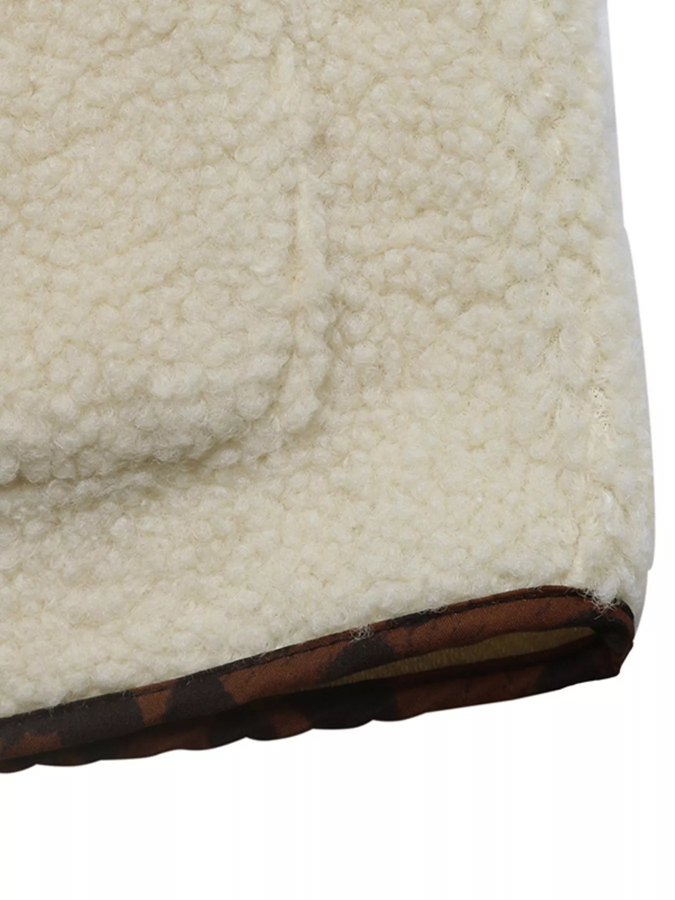 Perfee Women’s Button Up Jacket with Leopard Trim Detail