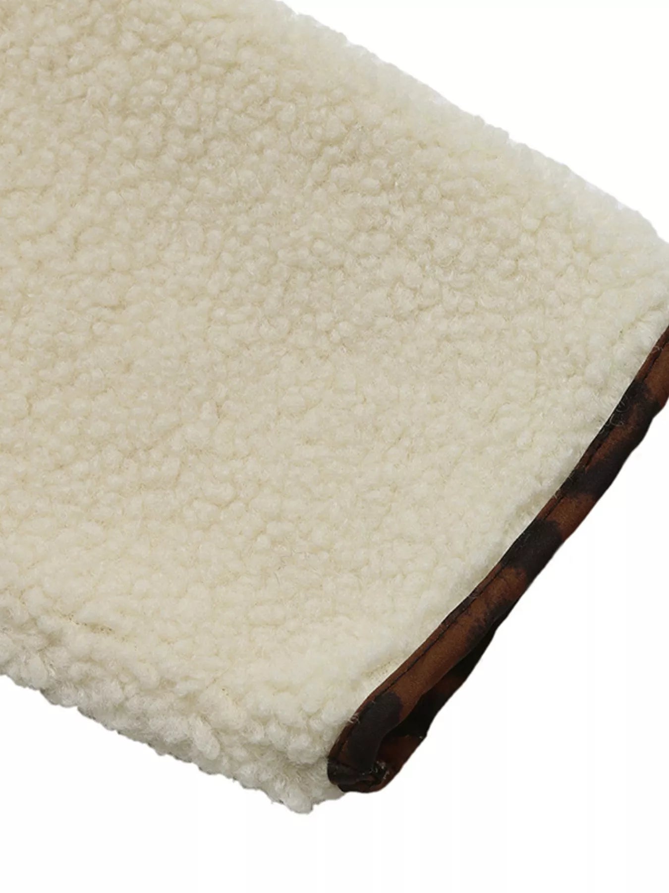 Perfee Women’s Button Up Jacket with Leopard Trim Detail