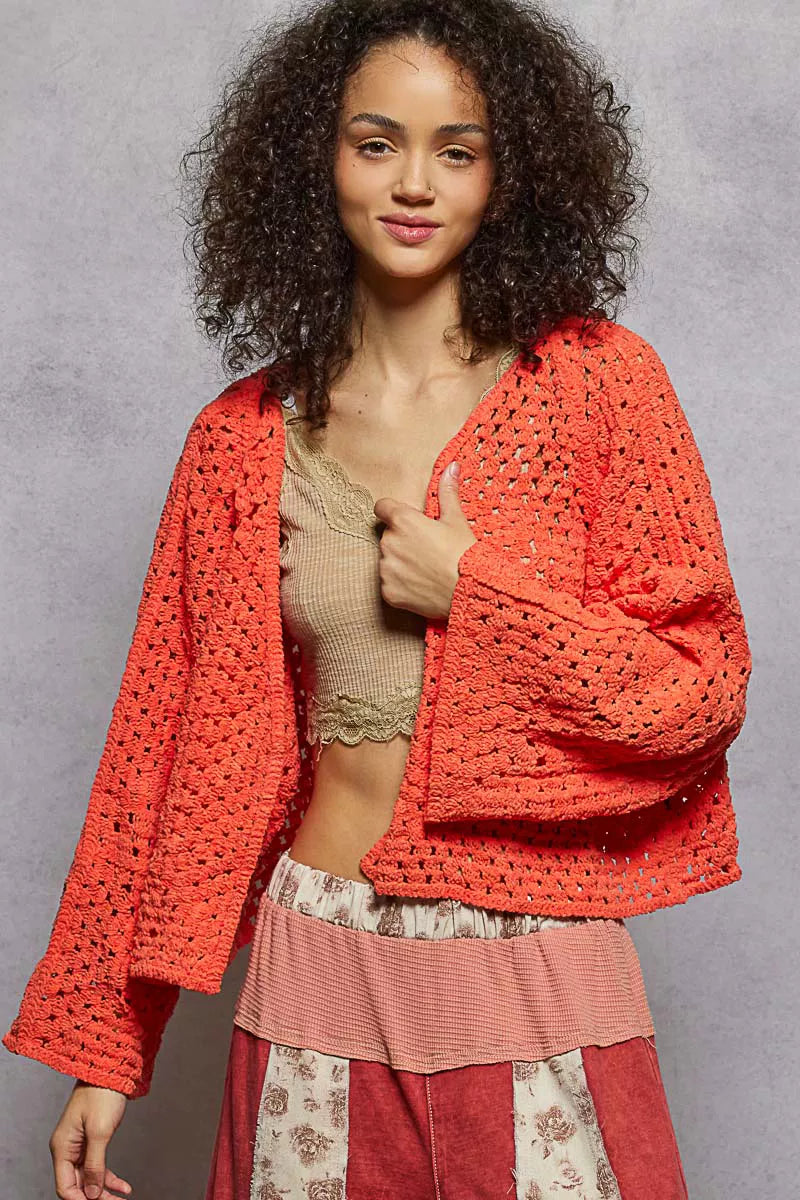 POL POL Open Front Cardigan with Crochet Patterns
