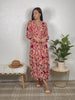 Double Take Floral Frill Trim Flounce Sleeve Plunge Maxi Dress - Premium Quality Dropshipping Women Dresses