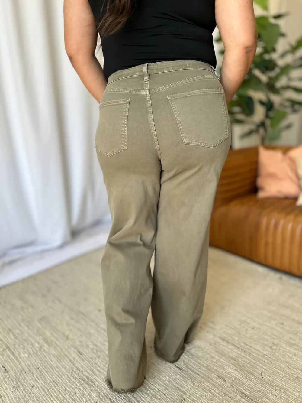 RFM Jeans RFM Full Size High Rise Garment Dye Wide Leg  Jeans