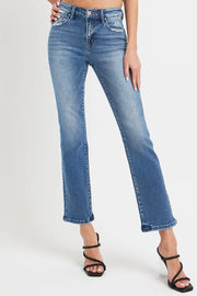RISEN Jeans Dark / 0(24) RISEN Full Size Mid Rise Ankle Straight Jeans with Pockets