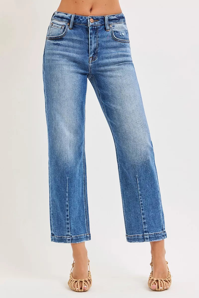 RISEN RISEN High Rise Crop Boyfriend Tapered Jeans