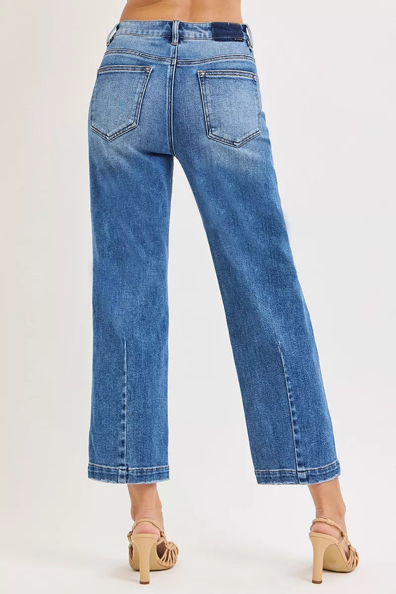 RISEN RISEN High Rise Crop Boyfriend Tapered Jeans