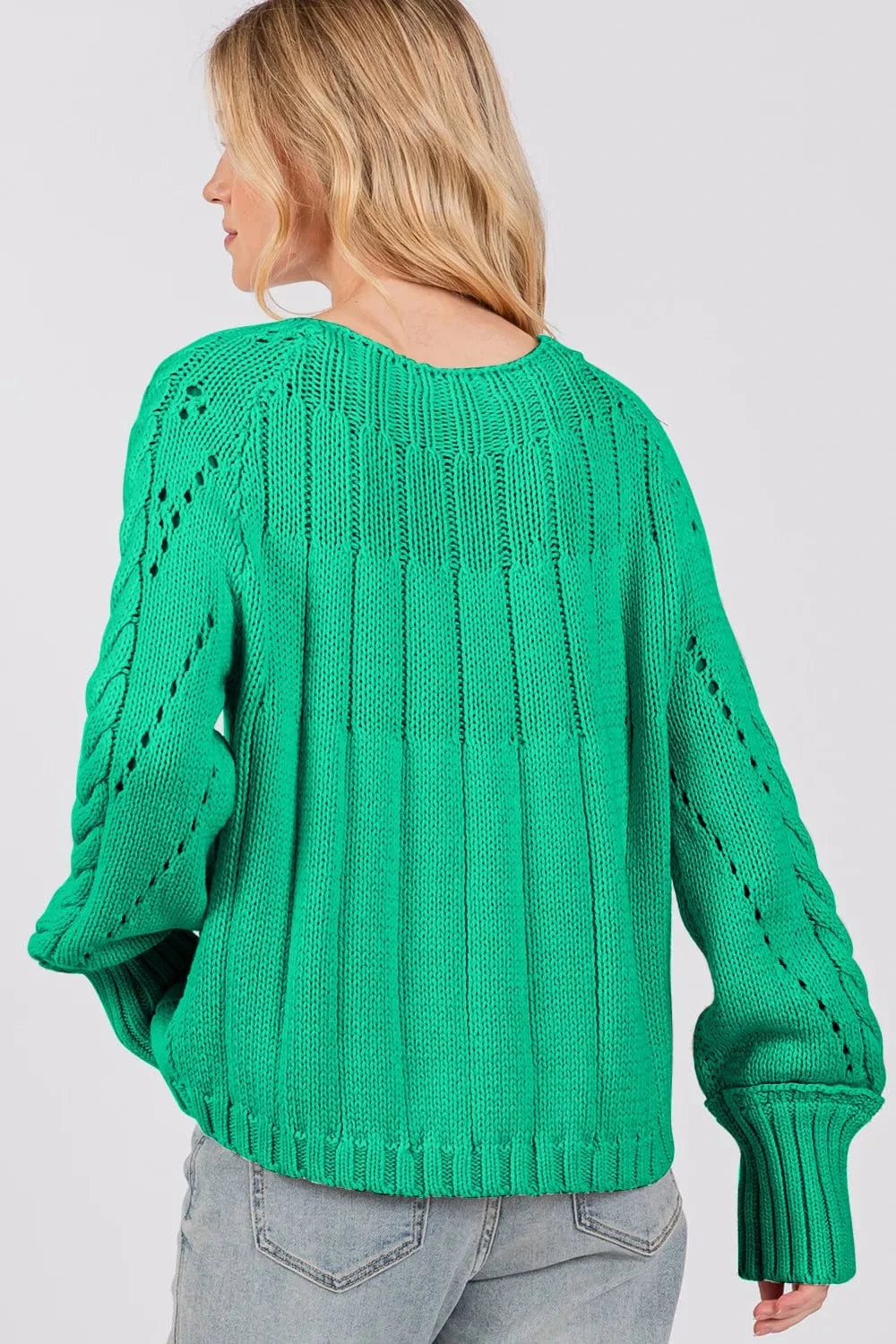 SAGE + FIG Sweater Dresses SAGE + FIG Cable-Knit Long Sleeve Sweater