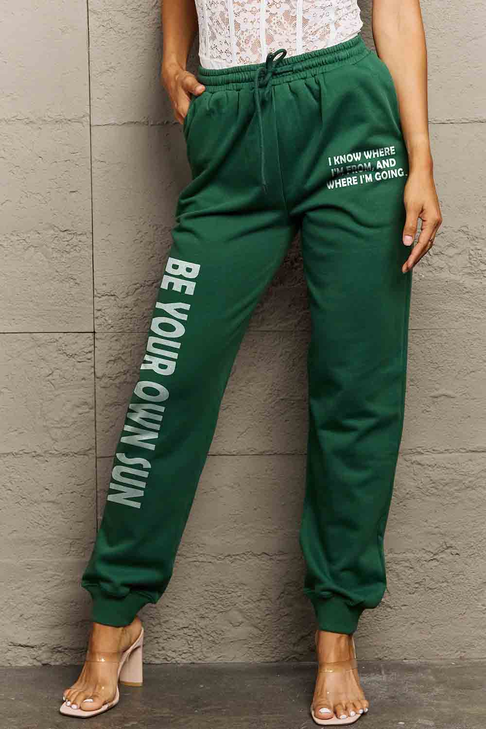 Simply Love Simply Love Full Size BE YOUR OWN SUN Graphic Sweatpants