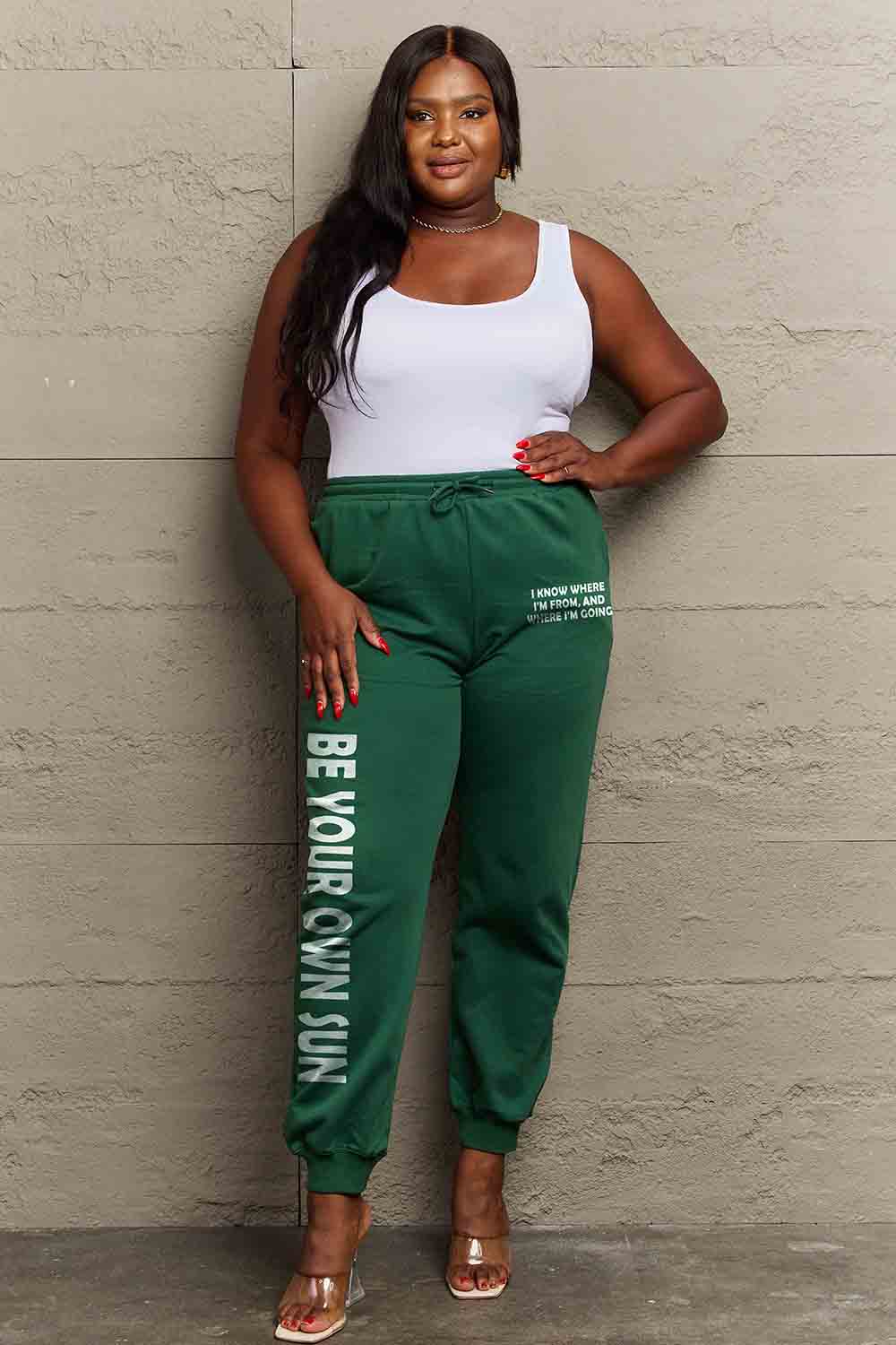 Simply Love Simply Love Full Size BE YOUR OWN SUN Graphic Sweatpants