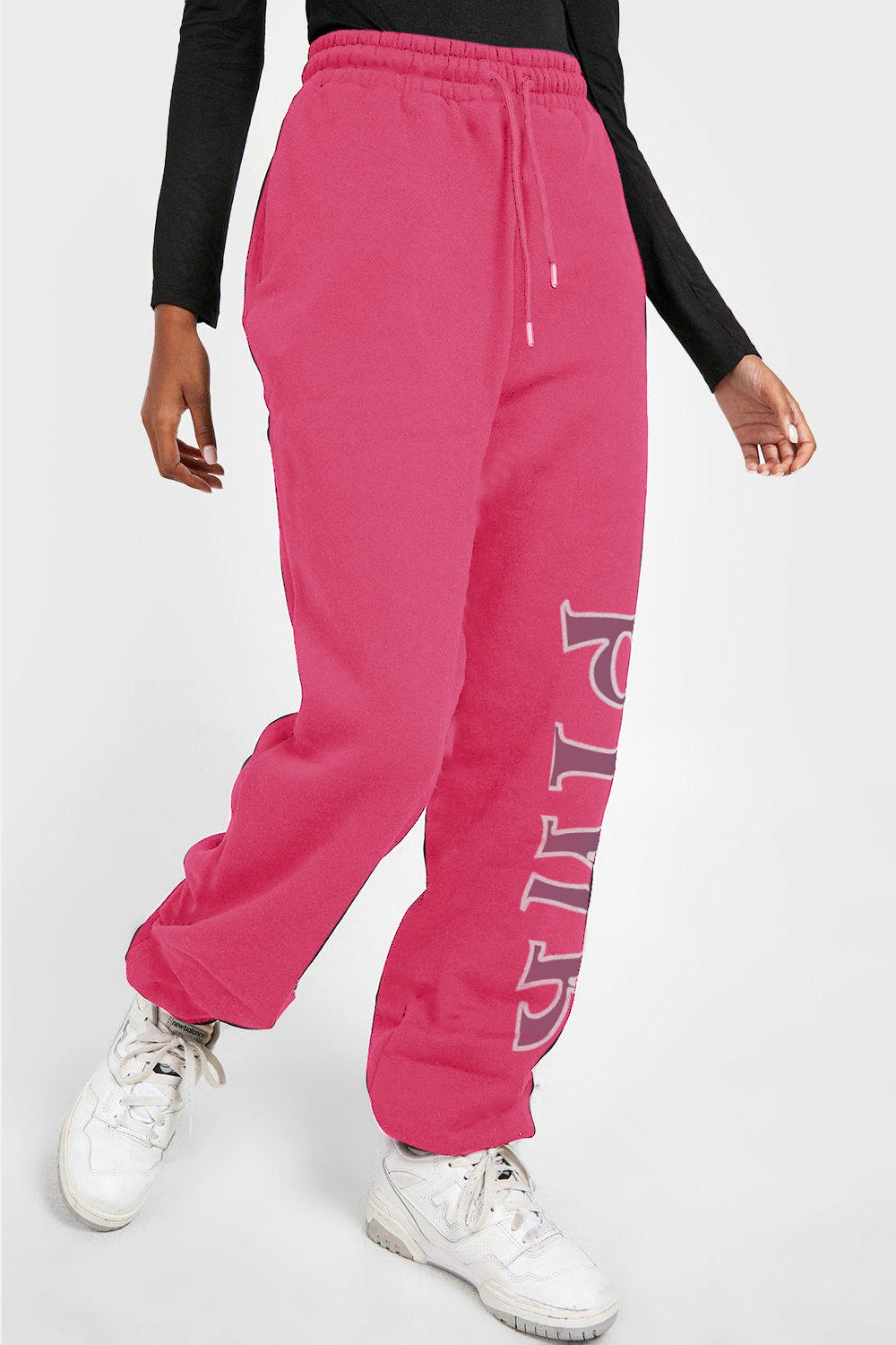 Simply Love Simply Love Full Size PINK Graphic Sweatpants