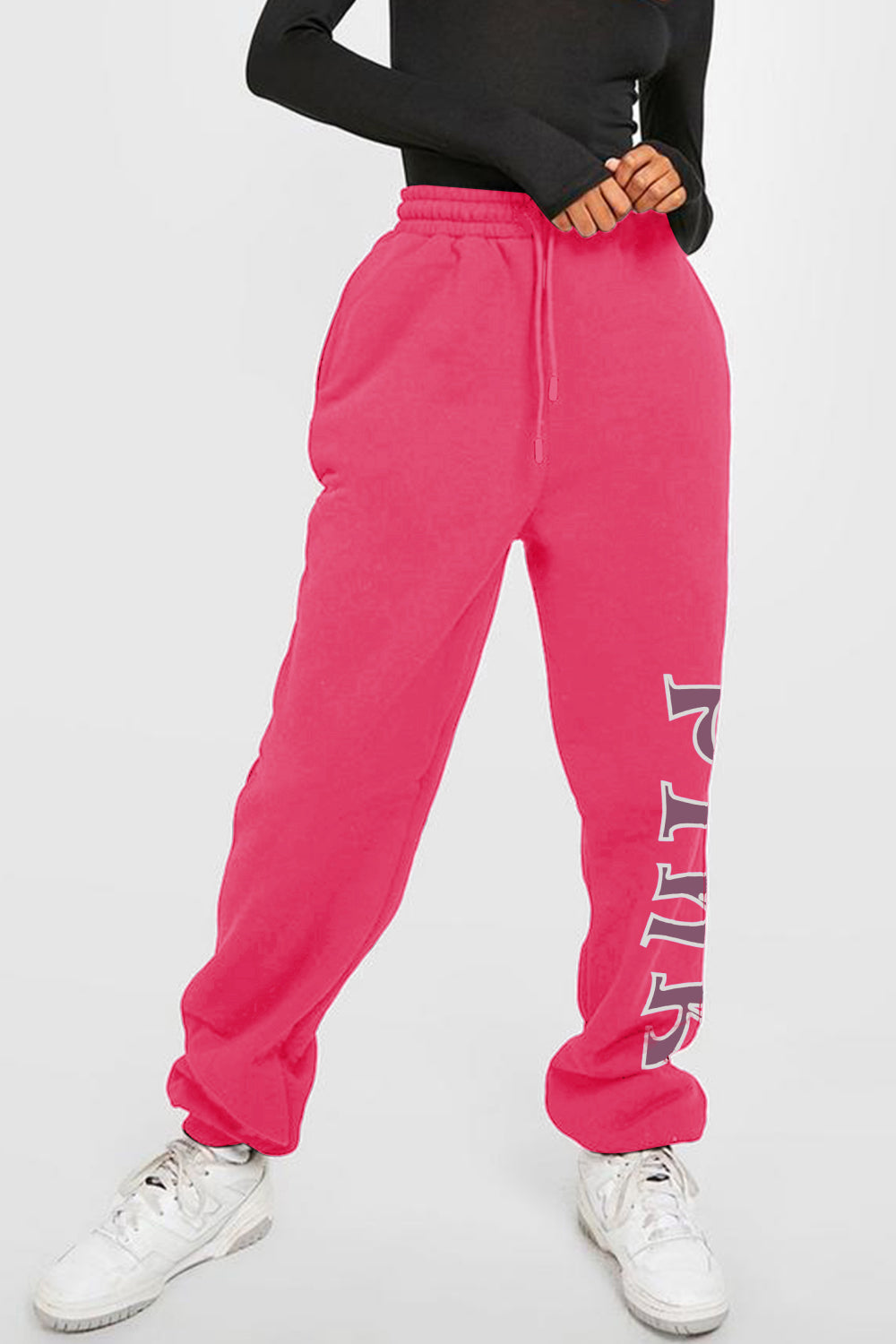 Simply Love Simply Love Full Size PINK Graphic Sweatpants