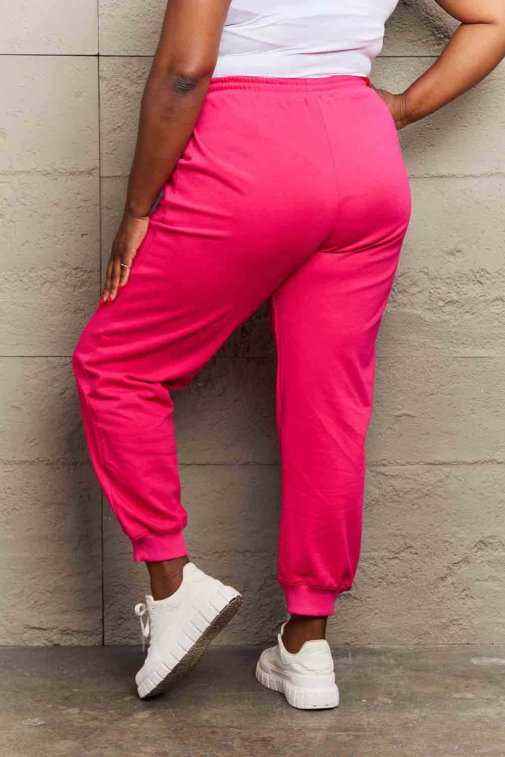 Simply Love Simply Love Full Size PINK Graphic Sweatpants