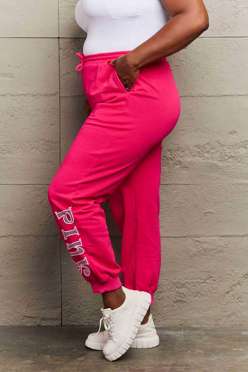 Simply Love Simply Love Full Size PINK Graphic Sweatpants