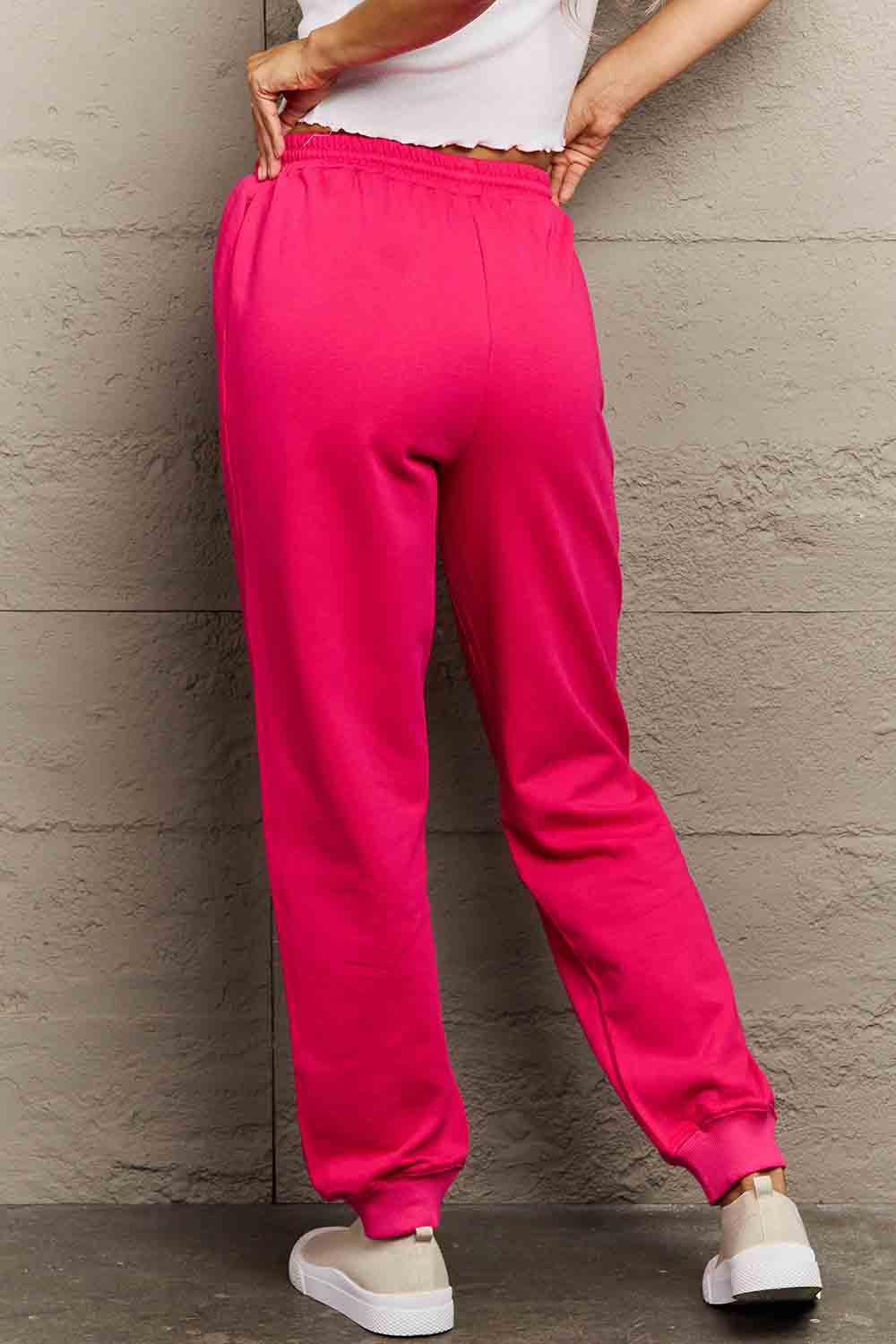 Simply Love Simply Love Full Size PINK Graphic Sweatpants