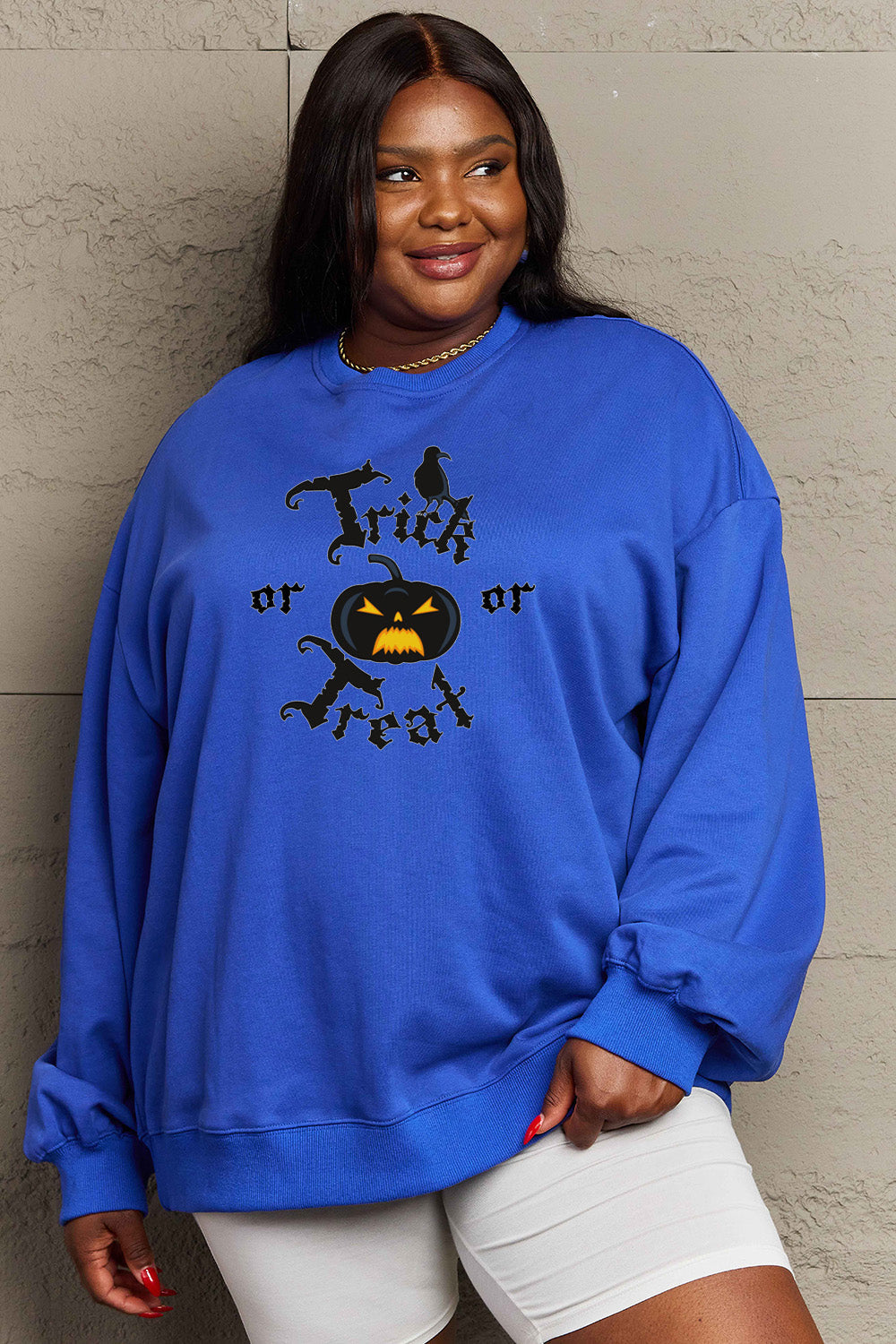 Simply Love Simply Love Full Size TRICK OR TREAT Graphic Sweatshirt