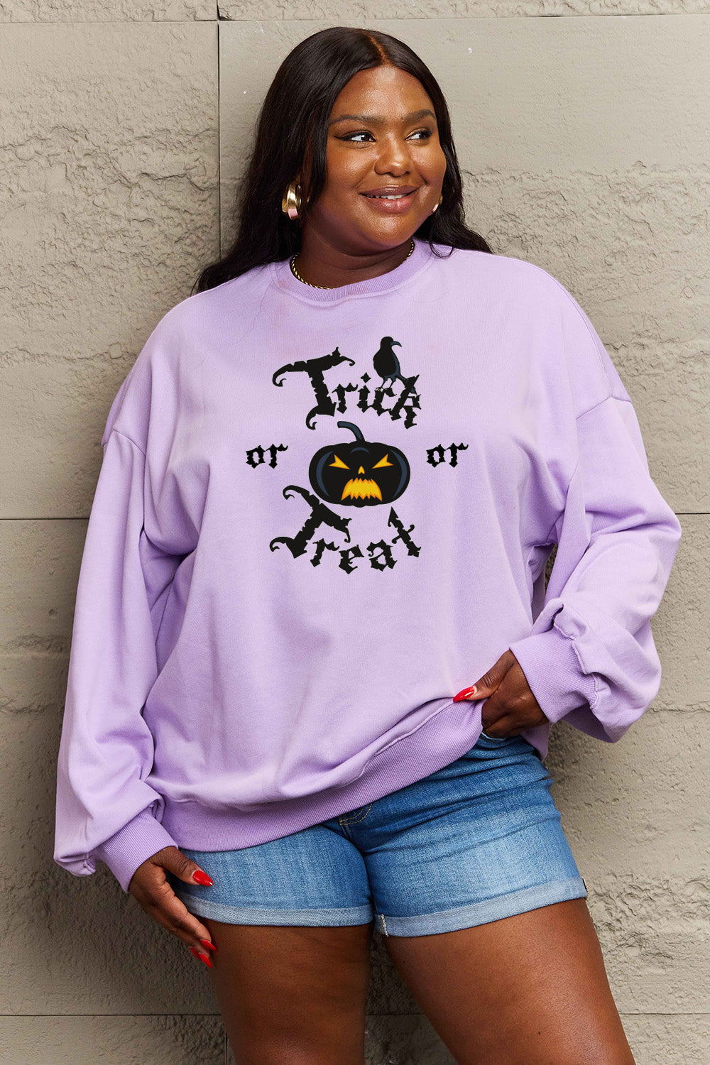Simply Love Simply Love Full Size TRICK OR TREAT Graphic Sweatshirt