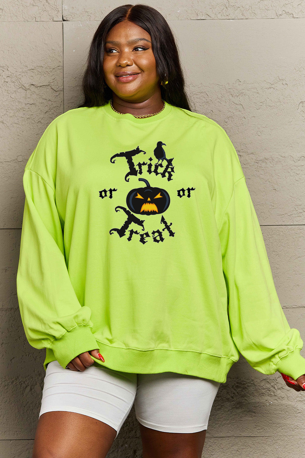 Simply Love Simply Love Full Size TRICK OR TREAT Graphic Sweatshirt