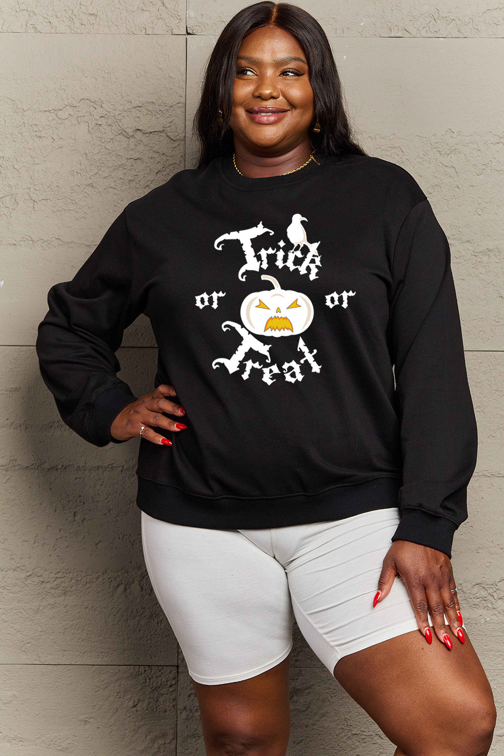 Simply Love Simply Love Full Size TRICK OR TREAT Graphic Sweatshirt