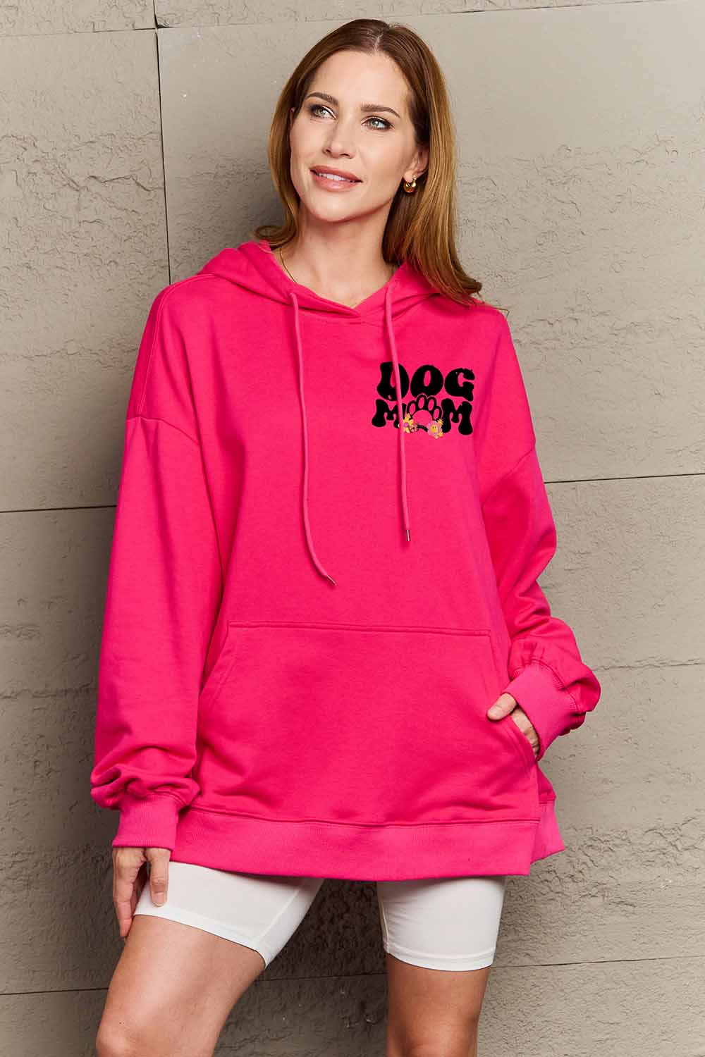 Simply Love Simply Love Simply Love Full Size DOG MOM Graphic Hoodie