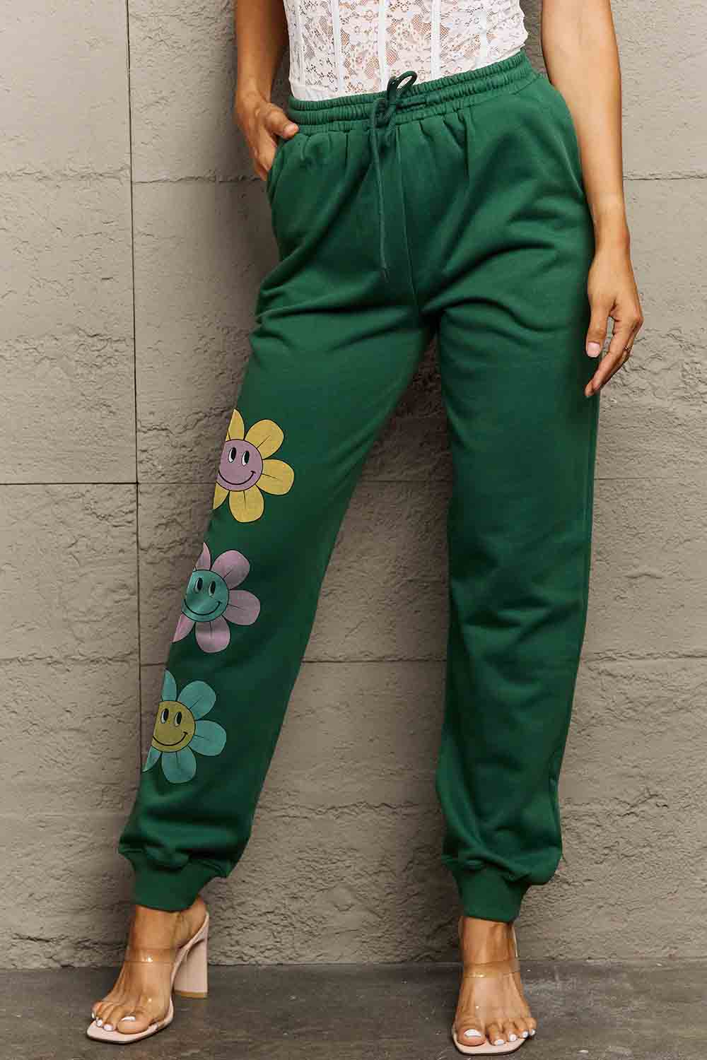 Simply Love Simply Love Simply Love Full Size Drawstring Flower Graphic Long Sweatpants
