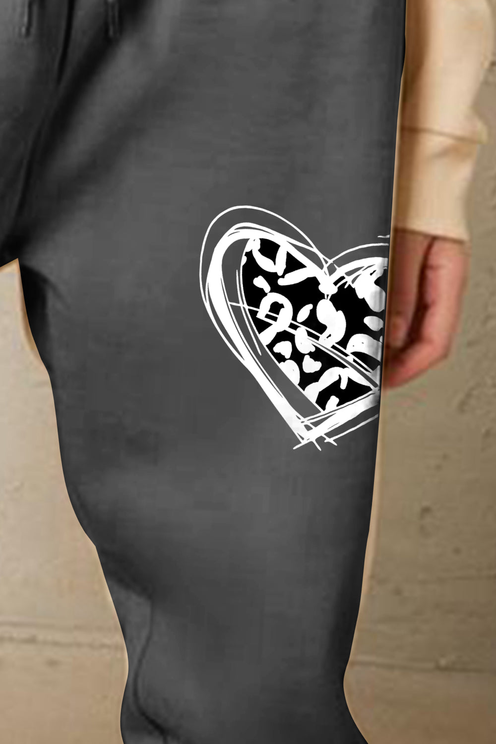 Simply Love Simply Love Simply Love Full Size Drawstring Heart Graphic Long Sweatpants