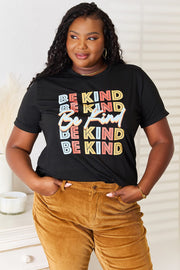 Simply Love T-shirts Black / S Simply Love BE KIND Graphic Round Neck T-Shirt