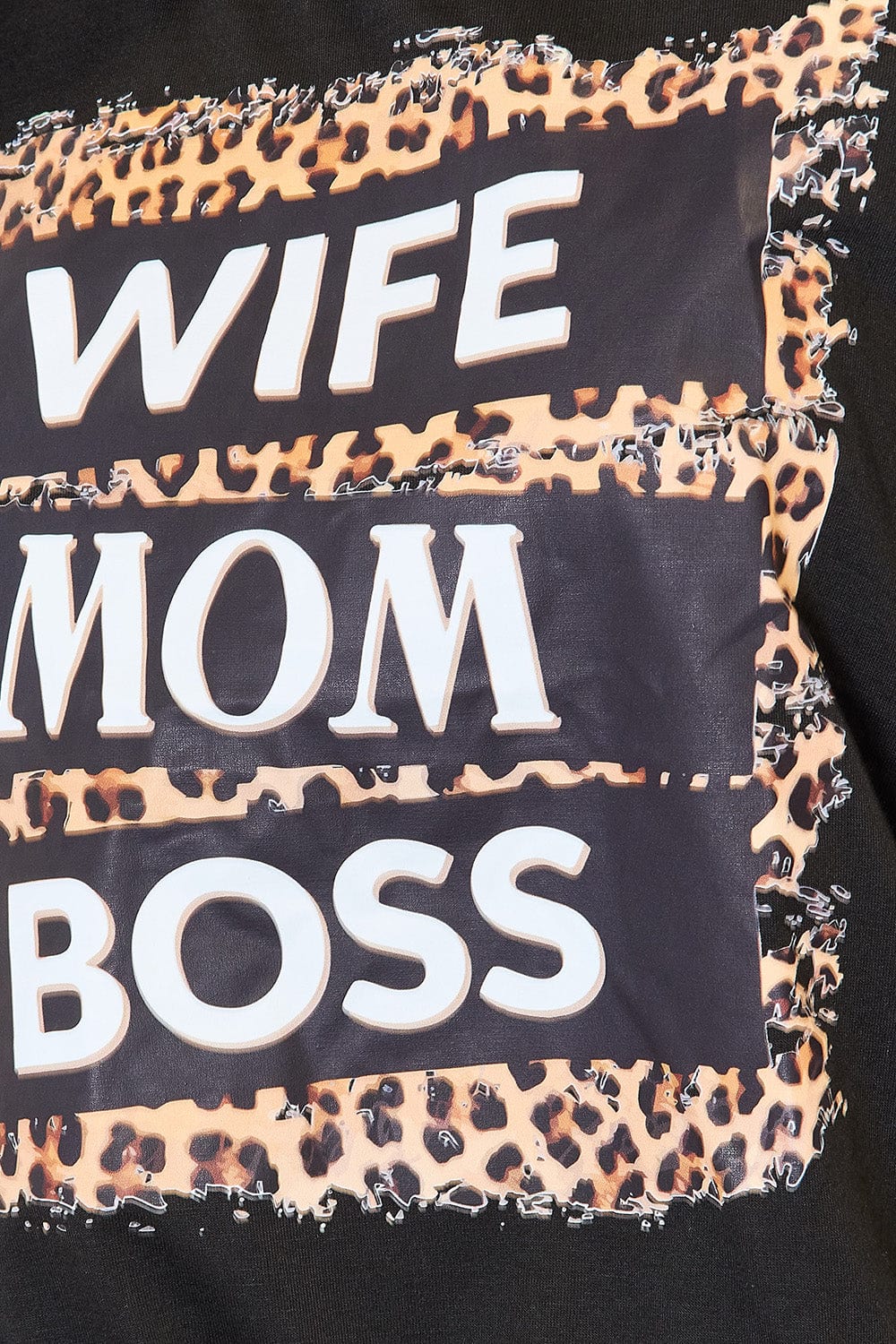 Simply Love T-shirts Simply Love WIFE MOM BOSS Leopard Graphic T-Shirt