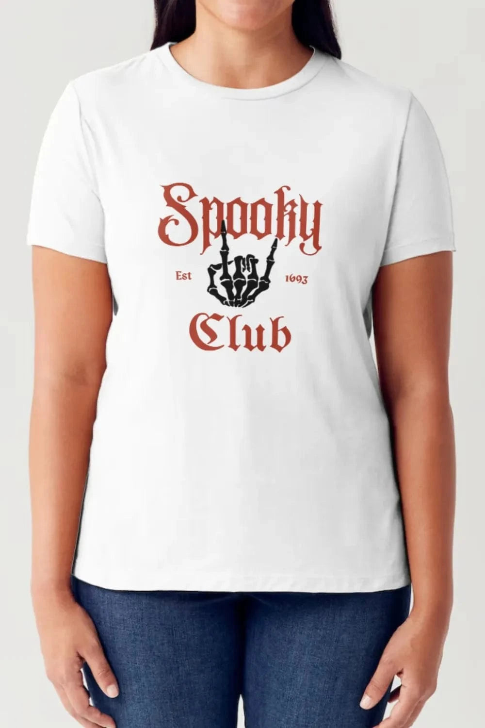 Simply Love T-shirts White / S Simply Love Full Size SPOOKY CLUB Short Sleeve Tubular T-Shirt
