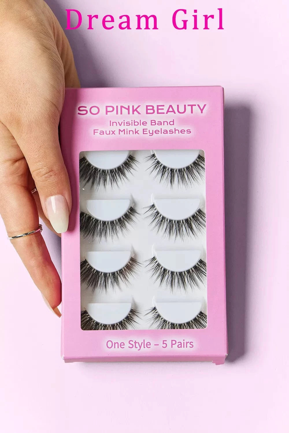 SO ME Dream Girl / One Size SO PINK BEAUTY Faux Mink Eyelashes 5 Pairs