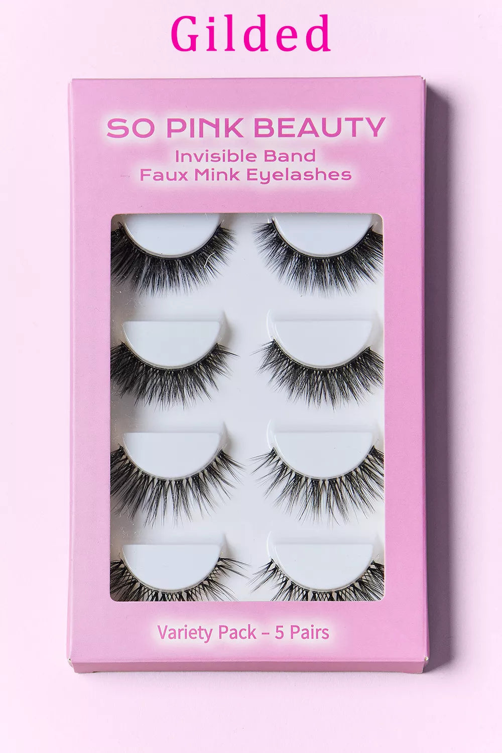 SO ME Gilded / One Size SO PINK BEAUTY Faux Mink Eyelashes Variety Pack 5 Pairs