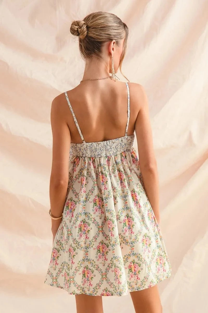 SO ME Mini Dresses SO ME Mixed Floral Print Sleeveless Mini Dress
