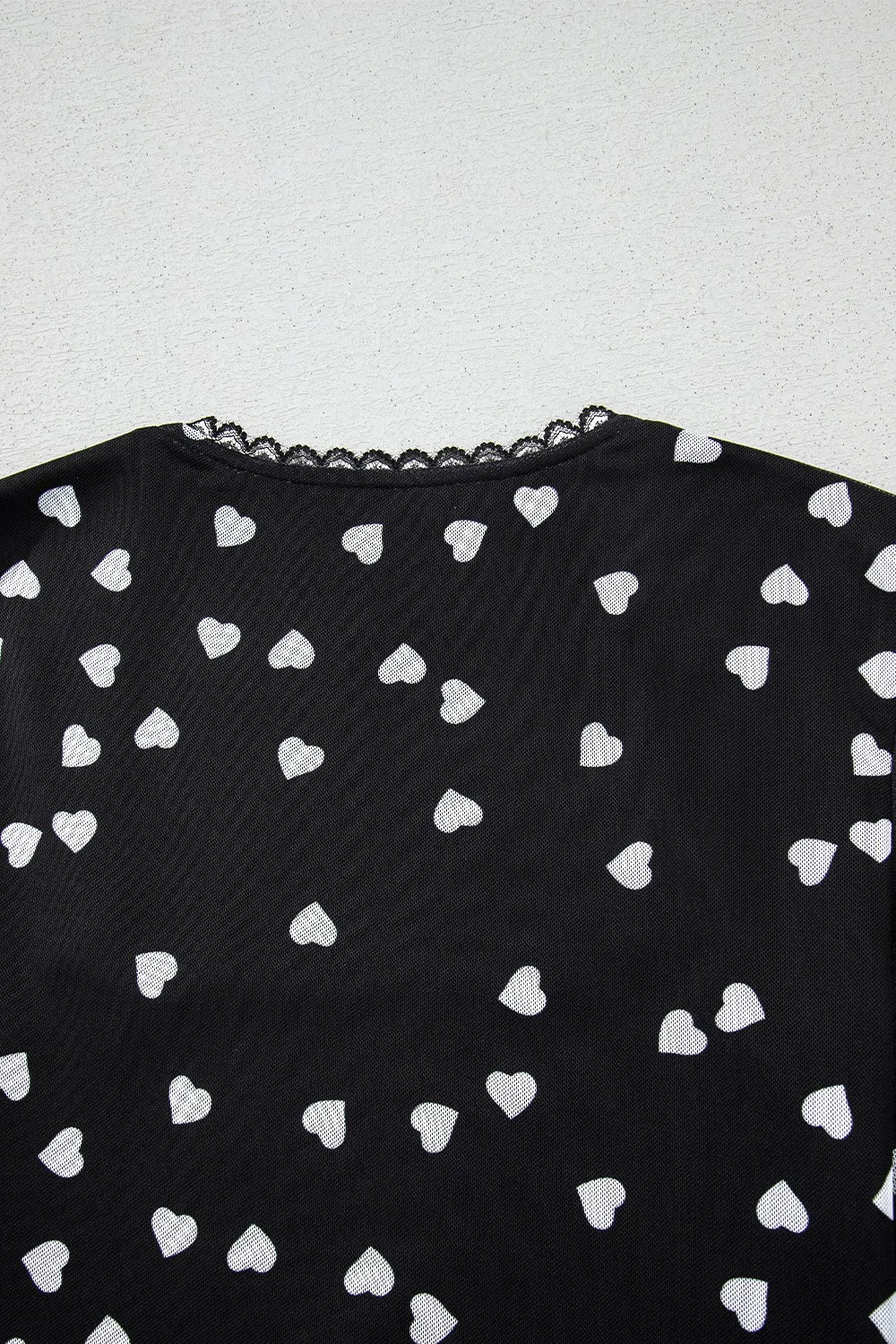 SYNZ Bodysuits Heart Square Neck Long Sleeve Bodysuit