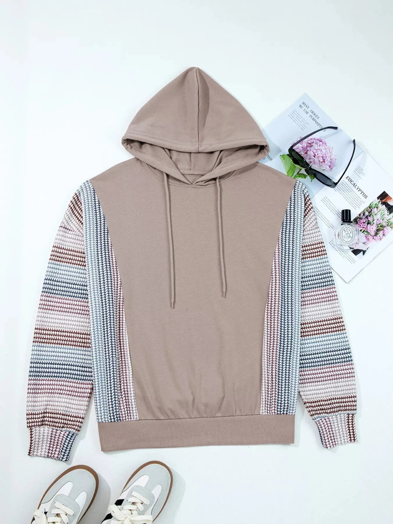 SYNZ Colorblock Patchwork Baggy Hoodie