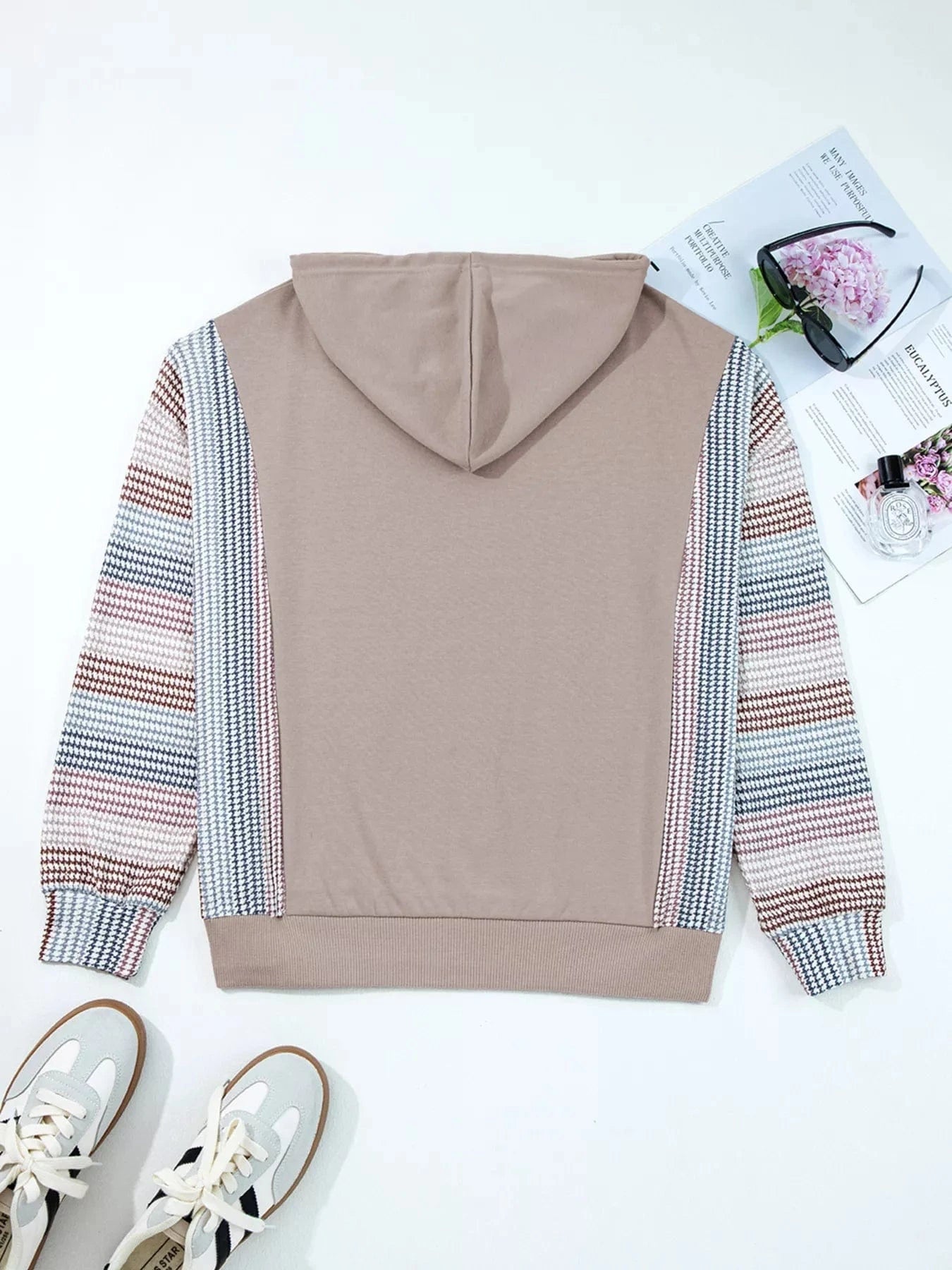 SYNZ Colorblock Patchwork Baggy Hoodie