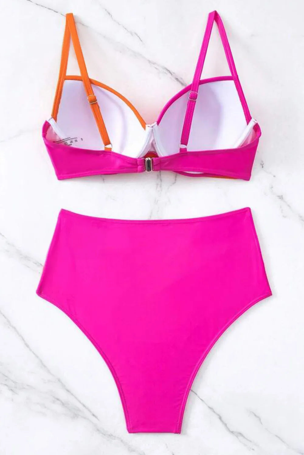 SYNZ Contrast Sweetheart Neck Bikini Set